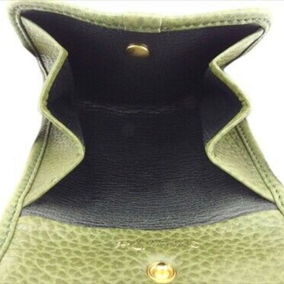 Dior Coin Purse Green Beige Gold leather Woman unisex Authentic Used - Picture 3 of 8